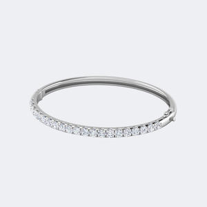 3.21CTW Round Prong <b>Set</b> Diamond <b>Bangle</b> Bracelet - Product Image 2