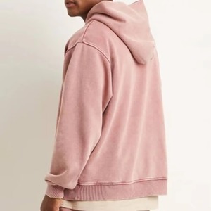 <b>Men's</b> Oversized Hooded <b>Sweatshirt</b> Solid Color Cotton French Terry Casual Winter Digital Printing Streetwear Pocket Anti-shrink - Product Image 4