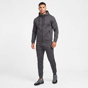 Chándal con cremallera para hombre, personalizado, 100% algodón, transpirable, con capucha, pantalones de chándal, ropa de invierno, corte regular, chándal de entrenamiento para hombre - Product Image 4