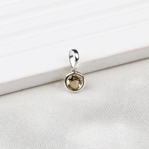 925 <b>Solid</b> Sterling <b>Silver</b> Bezel-Set Pendant With Natural Yellow Citrine Gemstone Handmade Women's Jewelry For Wholesale - Product Image 1