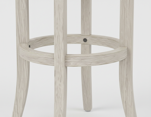 เก้าอี้บาร์ทรงกลมแบบร่วมสมัย โครงสร้างแข็งแรง เก้าอี้บาร์ไม้ทรงกลม ฐานกลมทันสมัย เก้าอี้เคาน์เตอร์ไม้ยางพารา ดีไซน์คลาสสิก - Product Image 3