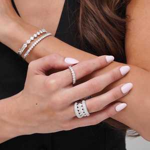 Custom Marquise Round Lab Grown Diamond Cocktail Rings 14K 18K Solid Gold Pave Large Cluster Statement Bands For Women Wholesale - Product Image 5