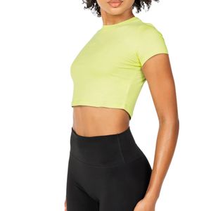 Camiseta Corta Ajustada Personalizada al por Mayor para Mujer, Cuello Redondo, Manga Corta, Transpirable, Elástica, para Gimnasio, Yoga, Fitness, Ropa Deportiva - Product Image 5