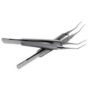 Pinzas de microcirugía oftalmológica Utrata de calidad premium, con mango corto dentado, para capsulorhexis manual - Product Image 1
