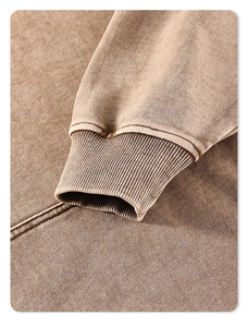 Sudaderas con capucha para hombre, unisex, estilo urbano, al por mayor, personalizables con logo bordado, lisas, con efecto deslavado ácido y desgastado - Product Image 3