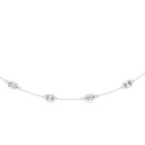 Collar de Oro Rosa de 18 Quilates con Baño de Rodio para Mujer, Adornado con Esmeraldas Cultivadas en Laboratorio, Corte Marquesa, Certificado, Ideal para Fiestas - Product Image 4