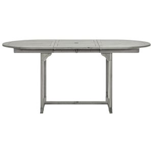 Mesa de Jardín de Madera de Acacia Sólida con Acabado Gris Lavado, Muebles Elegantes para Exteriores - Product Image 5