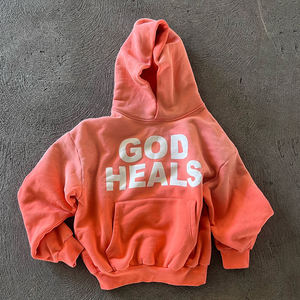 Custom Silk Screen Printing Sun Faded <b>Hoodie</b> No <b>Strings</b> Oversized Cropped 500 Gsm Heavyweight <b>Hoodie</b> <b>for</b> Men - Product Image 3