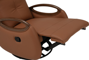 Modern Design PU Leather Swivel <b>Recliner</b> Accent Chair with Durable Solid Wood Frame for Carpeted Surfaces Hotel Residential Use - Product Image 5