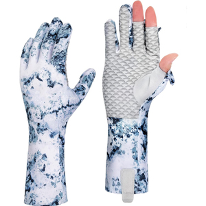 Gants de pêche légers avec protection UV, tissu respirant et renfort durable du paume - Product Image 1