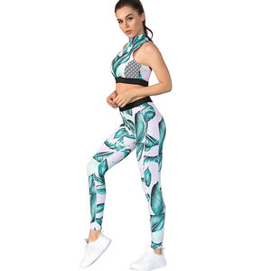 Workout Yoga Sets for Women Autumn <b>Pattern</b> Yoga <b>Leggings</b> with Sports Bra Breathable Plus Size From Pakistan - Product Image 2