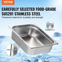 1/2 Ukuran 4 Inci Wadah Steam Table Stainless Steel Dengan Tutup Anti Macet Untuk Penyimpanan Katering Komersial