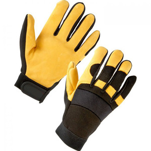 Guantes de trabajo con agarre cómodo, resistentes al desgaste, antideslizantes, guantes de seguridad laboral, guantes de cuero, cómodos - Product Image 3