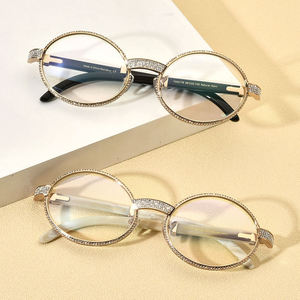 Elegant <b>Rimless</b> <b>Rectangle</b> Frame Fashion <b>Sunglasses</b> Moissanite Rhinestone Detail Unisex Adult Lightweight UV Protection - Product Image 2