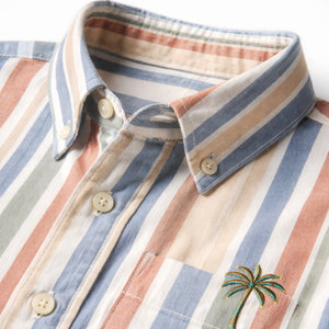 เสื้อเชิ้ตลายทางลำลองสั่งทำขายส่ง ผ้าฝ้าย 100% สำหรับผู้ชาย - ผู้ผลิต OEM ผู้จัดจำหน่ายโดยตรง - Product Image 4