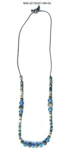 Ethnic Bone Beaded Necklace With Red Yellow White Bone Beads <b>Black</b> <b>Cord</b> Unisex Jewelry at Best Affordable Wholesale Price - Product Image 5