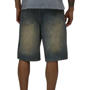 Pantalones cortos de mezclilla para hombre, estilo streetwear personalizado, con estampado integral, lavado ácido, efecto desgastado, estilo skate, holgados, 2026 - Product Image 3