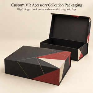 Boîte personnalisée en forme de livre magnétique en prisme de charbon de bois pour l'emballage de la collection d'accessoires VR - Product Image 1
