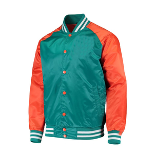 Hot Sale <b>Men's</b> High Quality Satin Baseball Jackets New Solid Color Hooded Varsity Style Stand Pocket Bomber Jacket for <b>man</b> - Product Image 1