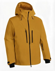 Chaqueta de esquí impermeable con capucha para mujer, color morado, con cierre de cremallera y bolsillos frontales, transpirable, precio al por mayor - Product Image 6