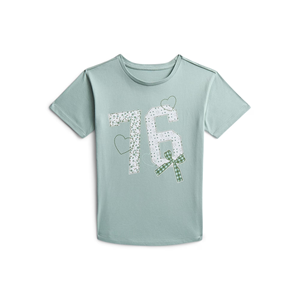 <b>Mint</b> Green Breathable Quick Dry Cute Knitted 100% Cotton Birthday T-Shirt Short Sleeve Crew Neck Kids Celebration Number Print - Product Image 1