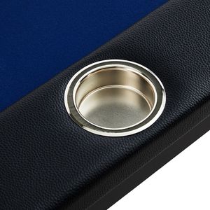 Table de poker portable pliable pour 10 joueurs avec rails rembourrés et porte-gobelets en acier inoxydable pour le Blackjack, le Texas Hold'em, le Mahjong et les jeux de hasard - Product Image 4