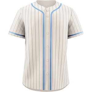 Maillot de baseball unisexe en mélange de microfibres ultra doux, personnalisable, respirant, avec boutons sur le devant et manches courtes - Product Image 1