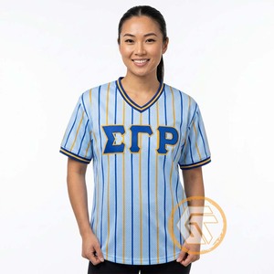 T-shirt de sororité Sigma Gamma Rho pour femmes, sublimé, respirant, écologique, col en V, polyester/coton, décontracté, été - Product Image 5