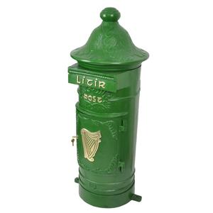 Cylindrical Pillar Ground Mount Ireland <b>Posts</b> Holder <b>Box</b> Green Coated Handmade Custom Letter <b>Box</b> & Mailbox For Farmhouse - Product Image 1
