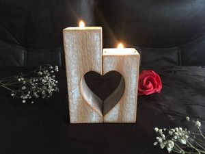 Magnifique porte-bougie en bois pour la décoration de la maison, support à bougie rustique artisanal et centre de table pour salle à manger, salon - Product Image 4