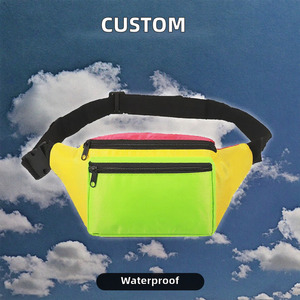 Sac banane unisexe jaune vert fluo avec fermeture éclair pour usage quotidien - Product Image 4