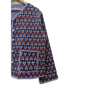 Chaqueta acolchada de algodón con estampado de bloques hecha a mano para mujer, Lino de alta calidad, cómoda, duradera, Chic estilo bohemio, rayas de invierno - Product Image 3
