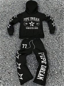 Conjunto Deportivo Personalizado 2026 con Gráfico de Estrella Negra, Sudadera con Capucha de Felpa Gruesa y Pantalones Deportivos Holgados de Alta Calidad para Hombre - Product Image 3