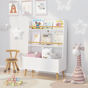 Scaffale bianco per bambini con libro e portariviste giocattolo organizzatore di libri Organizer - Product Image 1