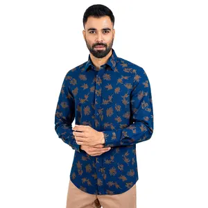 Gemaakt In Bangladesh Aangepast Merk Logo Multi Colour Lange Mouw Shirt Voor Mannen 100% Katoen Materiaal