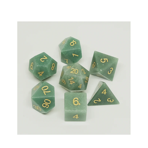 Dados de piedra de alta calidad, aventurina verde, cristal natural, piedras curativas de reiki, piedras grabadas, juego de dados personalizados, cristal vikingo - Product Image 6