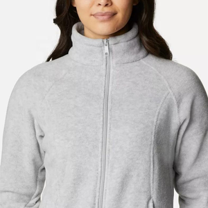 Veste polaire zippée intégrale pour femme, manches raglan, couche intermédiaire, randonnée en extérieur, coupe-vent, chaude, automne-hiver, vente en gros - Product Image 6