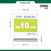 SONO J88A Staples No 10-2M Steel 2000 Pcs Industrial Grade Office Supply