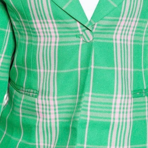 Women's Green Plaid Blazer Classic <b>Checkered</b> Pattern Tailored Lapel <b>Jacket</b> Elegant Business Casual Office Wear Fashion Wholesale - Product Image 6