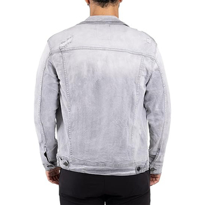 2024 New Arrival High Quality Custom Design Men's <b>Denim</b> <b>Jacket</b> Wholesale Streetwear Style Front Button Casual Washed Print - Product Image 4