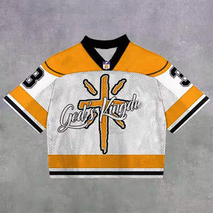 Camiseta de Fútbol Americano Unisex de Alta Calidad, Personalizada, Transpirable, Anti-UV, de Secado Rápido, Talla Grande, con Diseño de Logotipo del Equipo, Malla Vintage - Product Image 6