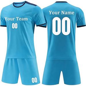 Uniforme de Fútbol, Voleibol, Personalizado, Conjunto de Camiseta de Manga Corta y Pantalones Cortos para Hombre y Mujer, con Nombre, Número y Logotipo del Equipo, 100% Verano - Product Image 5