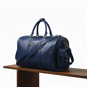 Sac de voyage léger en coton beige de luxe avec fermeture éclair, bandoulière réglable et design élégant à porter à la main - Product Image 4