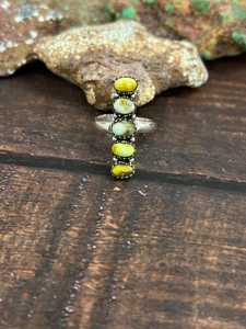 Palomino Turquoise <b>Adjustable</b> <b>Ring</b> Handmade Sterling Silver Natural Gemstone Southwestern Western Boho Jewelry - Product Image 5