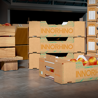 Boîte en carton ondulé personnalisée pour fruits, légumes et farine avec laminage mat, gaufrage et revêtement UV |   Marque privée