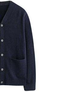 <b>Men</b>’s Soft Acrylic Cardigan <b>Sweater</b> Warm Knitted Long Sleeve Button Down Casual Top with Classic Style for Autumn and Winter - Product Image 2