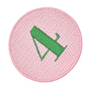 Pretty Girl Number 4 <b>Patch</b> Pink & Green Embroidered Applique Iron On Sew On Round Badge for <b>Jackets</b> Bags Hats DIY Garment - Product Image 6