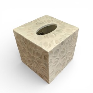 Handmade Wooden Tissue Box with Mother of Pearl Inlay for Home Decor - Product Image 2