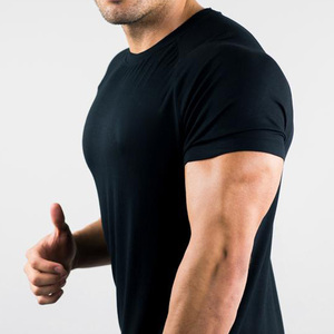 <b>Men's</b> <b>Black</b> <b>Slim</b> <b>Fit</b> Short Sleeve T-<b>Shirt</b> O-Neck Quick Dry Knitted Sporty Style - Product Image 3