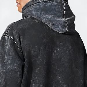 Ensemble de survêtement homme délavé à l'acide de qualité supérieure, en tissu respirant, pour le sport et le jogging, avec sweat à capuche et pantalon, grandes tailles, streetwear, vente en gros OEM - Product Image 5